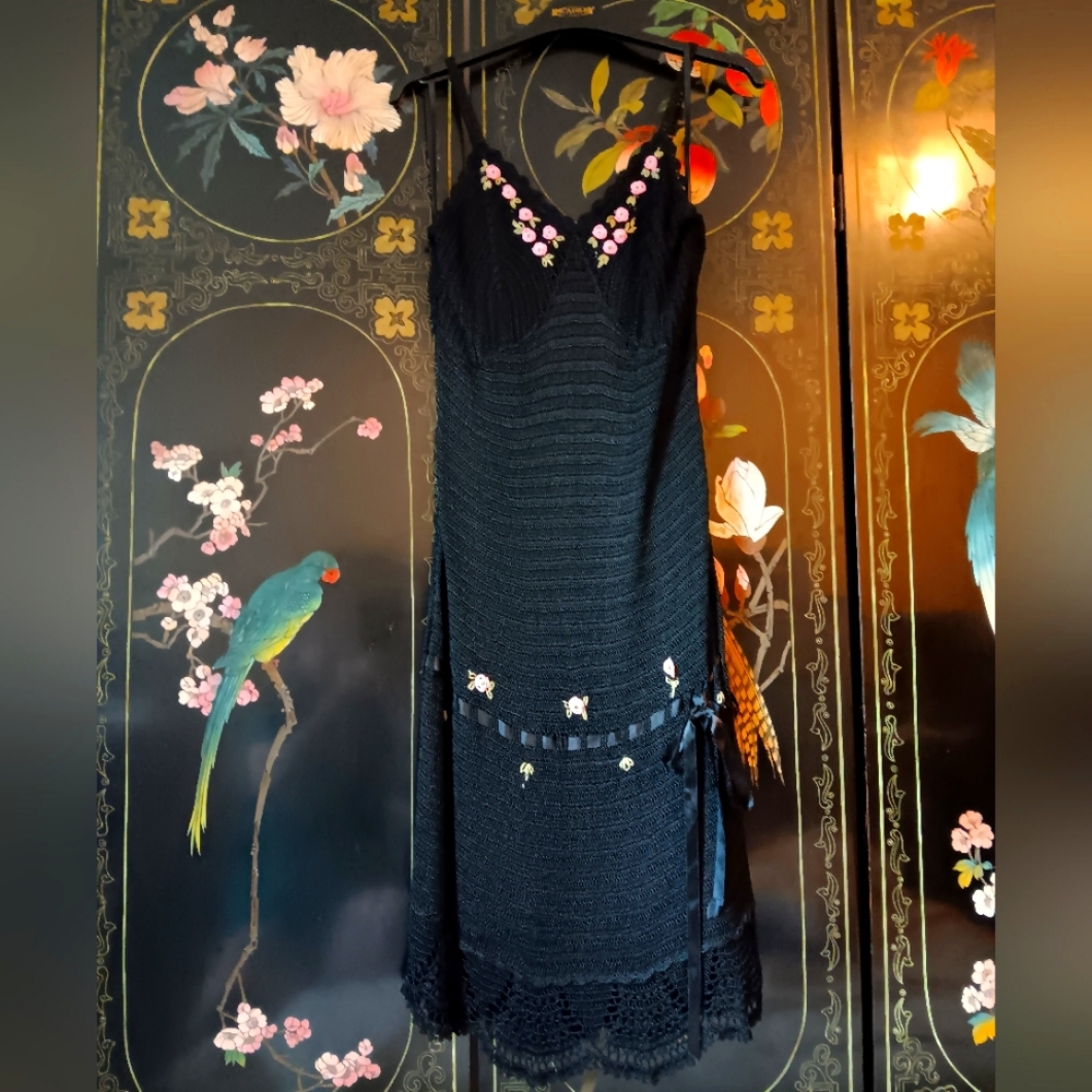 Designer Black Floral Embroidered Dress